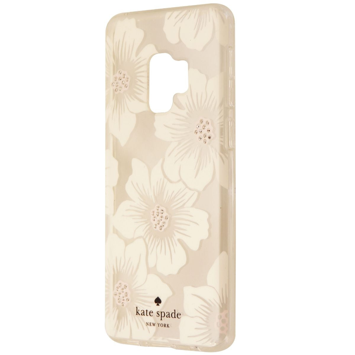 Kate Spade Hybrid Hardshell Case for Galaxy S9 - Clear/White Jewel Flower Cell Phone - Cases, Covers & Skins Kate Spade - Simple Cell Bulk Wholesale Pricing - USA Seller
