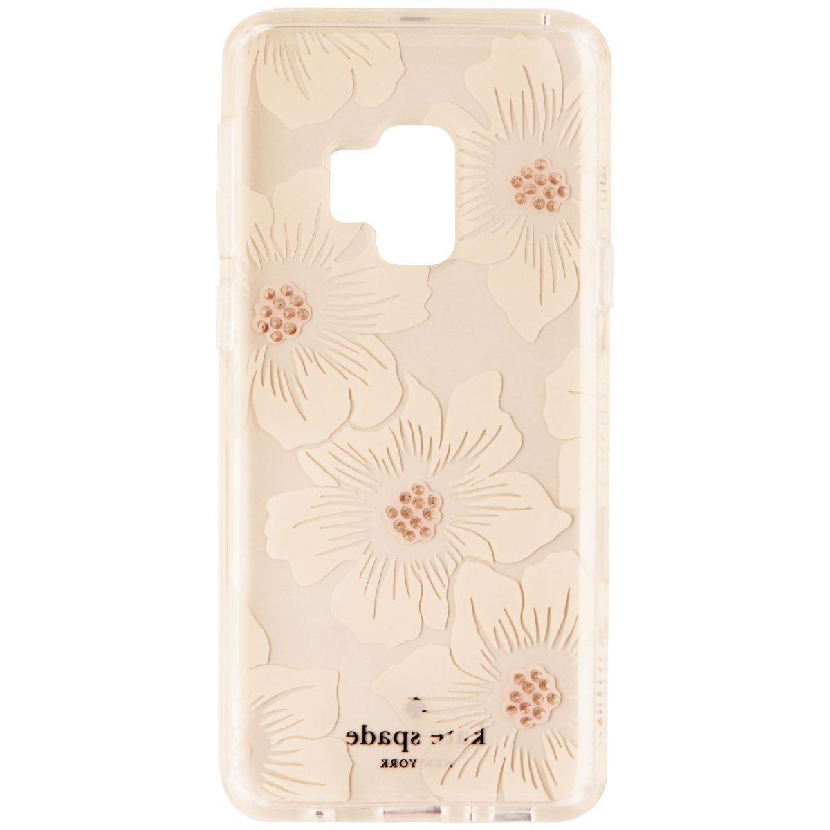 Kate Spade Hybrid Hardshell Case for Galaxy S9 - Clear/White Jewel Flower Cell Phone - Cases, Covers & Skins Kate Spade - Simple Cell Bulk Wholesale Pricing - USA Seller