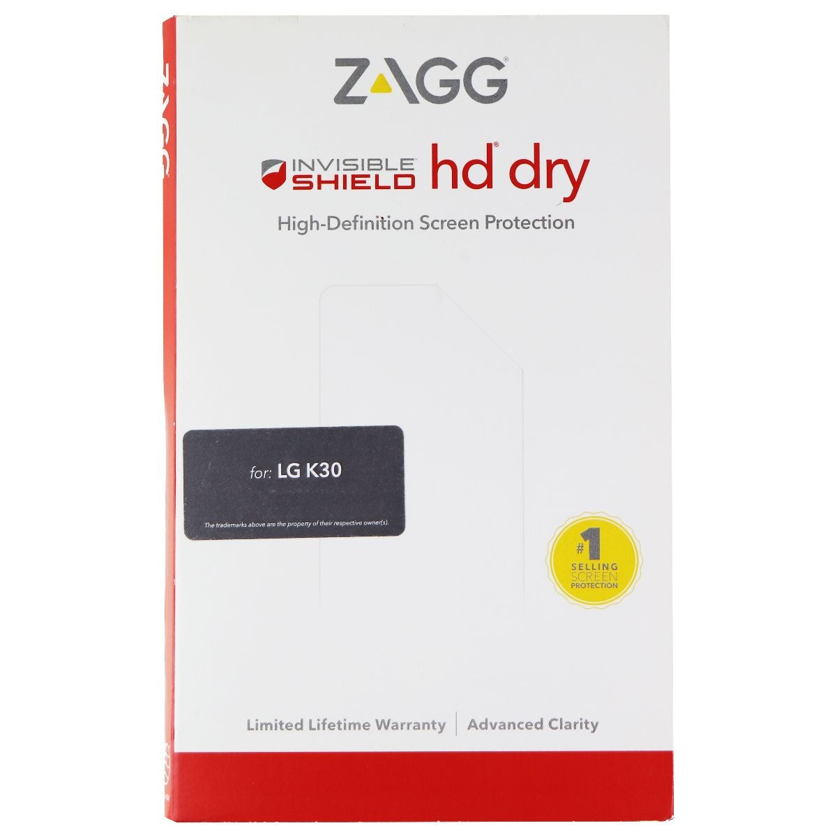 ZAGG HD Dry InvisibleShield High-Definition Screen Protector for LG K30 - Clear Cell Phone - Screen Protectors Zagg - Simple Cell Bulk Wholesale Pricing - USA Seller