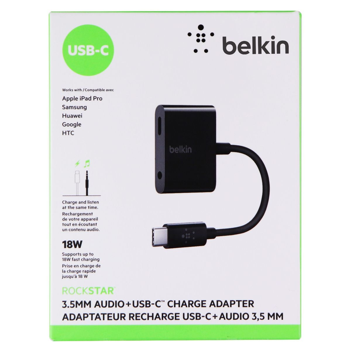 Belkin (F7U080BTBLK)  3.5mm Audio Adapter for USB-C Devices - Black Cell Phone - Cables & Adapters Belkin    - Simple Cell Bulk Wholesale Pricing - USA Seller