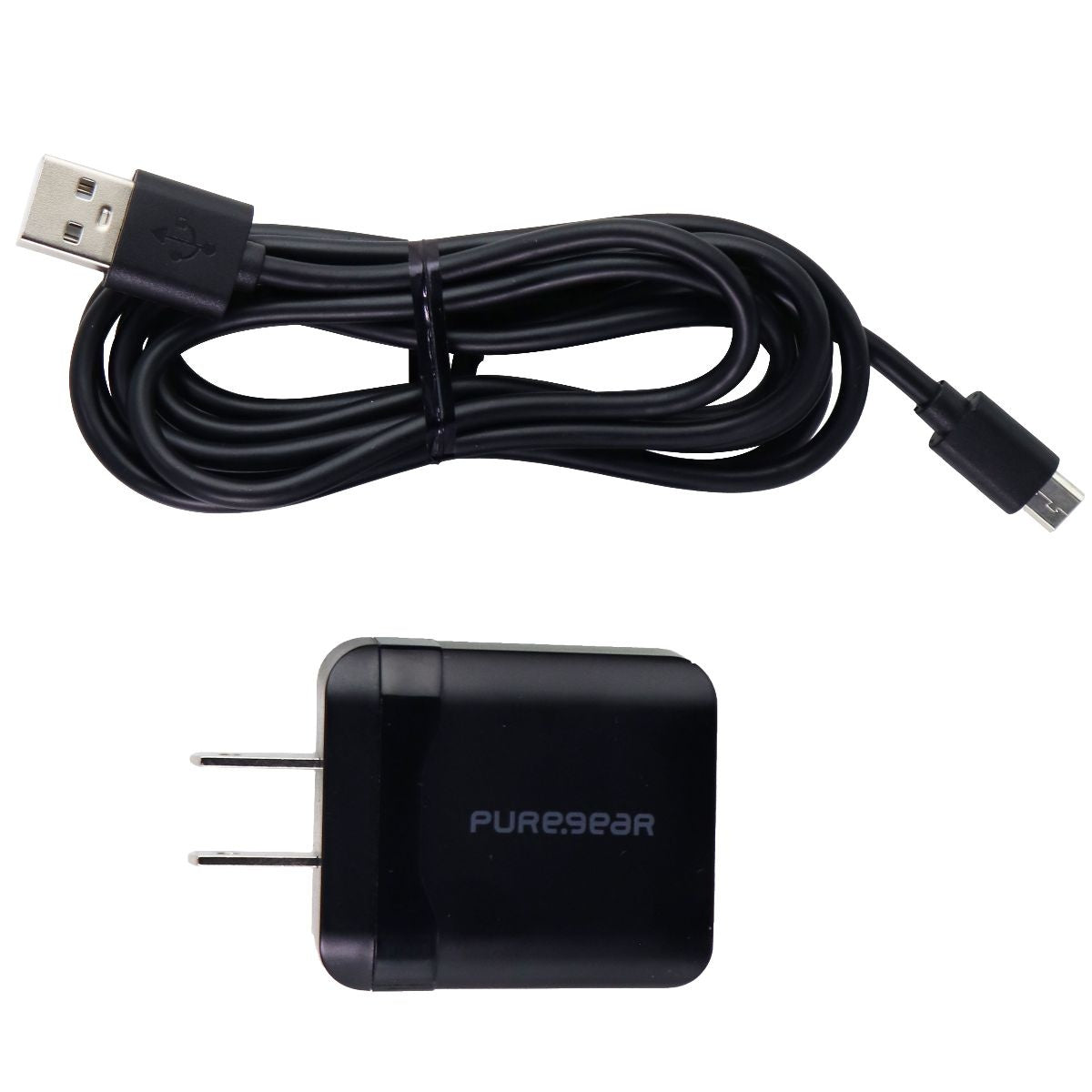 PureGear QC 3.0 (USB) Wall Charger and 5-Foot Micro-USB Cable - Black Cell Phone - Chargers & Cradles PureGear - Simple Cell Bulk Wholesale Pricing - USA Seller