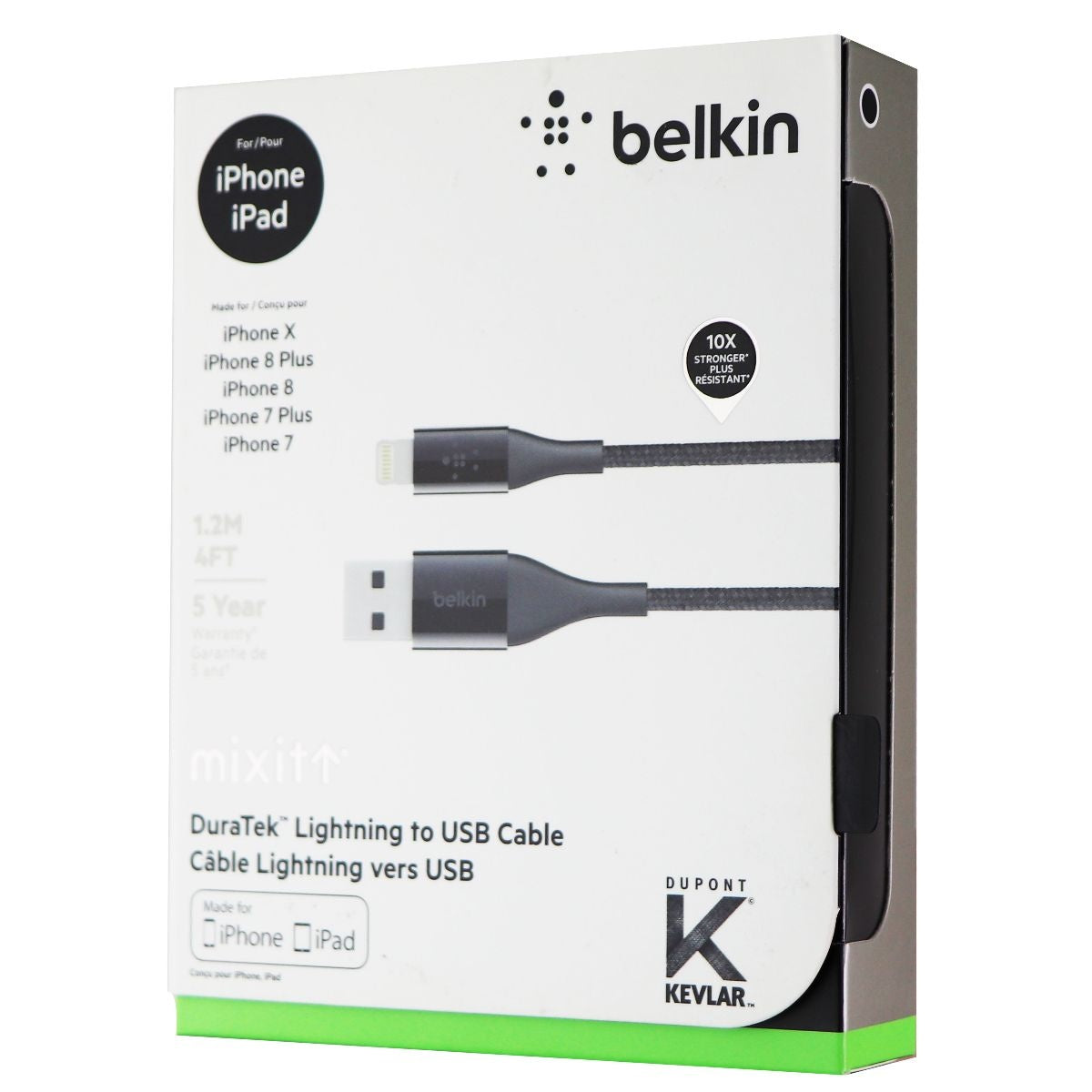 Belkin ( F8J207bt04 - BLK ) 4Ft Charge & Sync Cable for iPhones - Black Cell Phone - Cables & Adapters Belkin - Simple Cell Bulk Wholesale Pricing - USA Seller