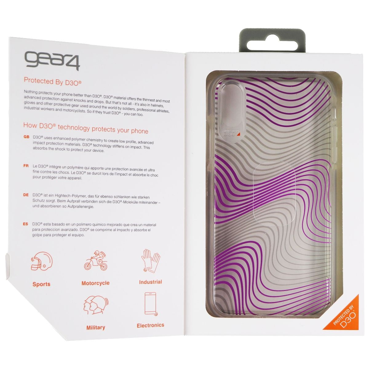 ZAGG Victoria Case for Apple iPhone XR - Clear / Purple Fabric Waves Cell Phone - Cases, Covers & Skins Zagg    - Simple Cell Bulk Wholesale Pricing - USA Seller