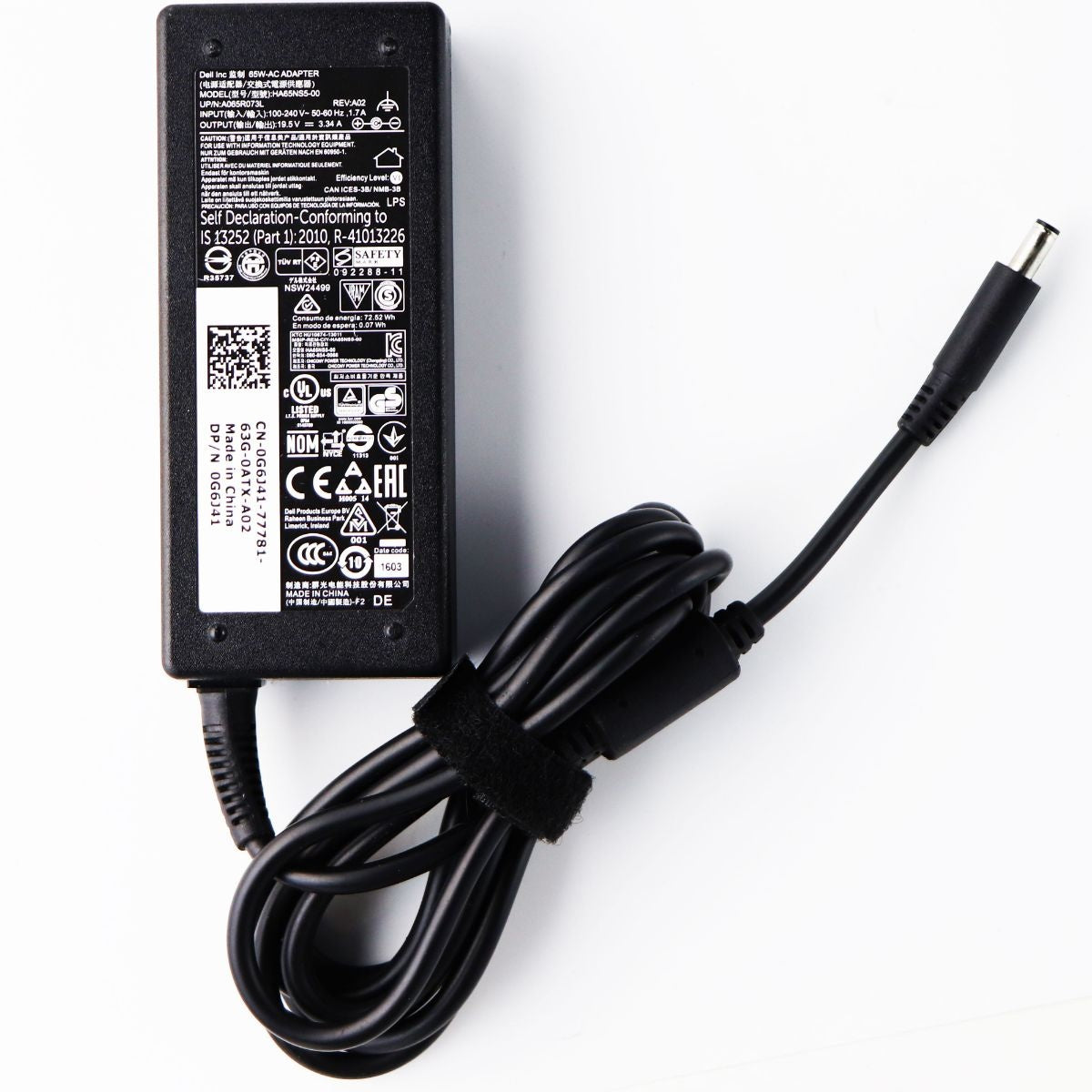 Dell 65W AC Adapter Power Supply (HA65NS5-00) - Black (4.5mm Connector) Computer Accessories - Laptop Power Adapters/Chargers Dell - Simple Cell Bulk Wholesale Pricing - USA Seller