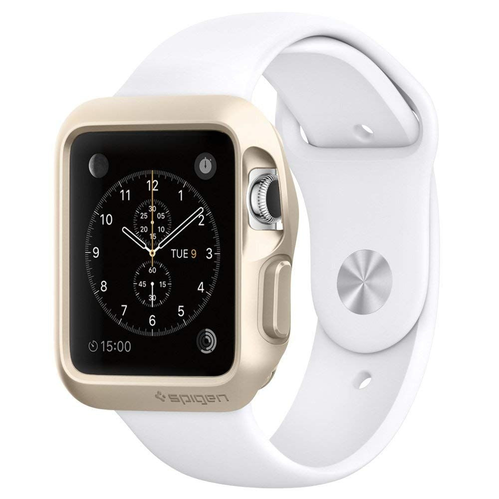 Spigen Slim Armor Case for Apple Smartwatch 42 mm Series 3/2/1 - Gold Smart Watch Accessories - Smart Watch Cases Spigen - Simple Cell Bulk Wholesale Pricing - USA Seller