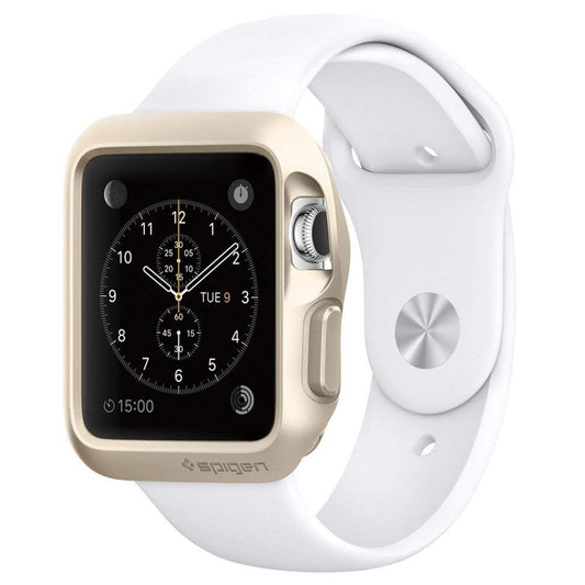 Spigen Slim Armor Case for Apple Smartwatch 42 mm Series 3/2/1 - Gold Smart Watch Accessories - Smart Watch Cases Spigen - Simple Cell Bulk Wholesale Pricing - USA Seller