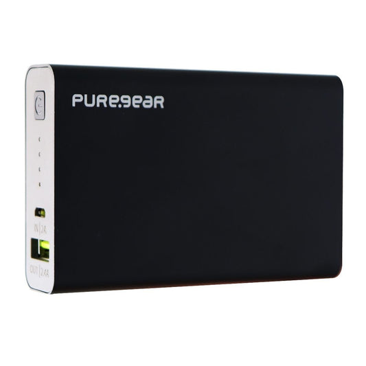PureGear PureJuice 10,000mAh (2.4A) USB Charger with USB-C Input - Black Metal