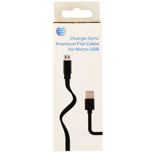 AT&T Flat Charge and Sync Universal Micro-USB to USB 4 Ft Cable - Black Cell Phone - Cables & Adapters AT&T - Simple Cell Bulk Wholesale Pricing - USA Seller