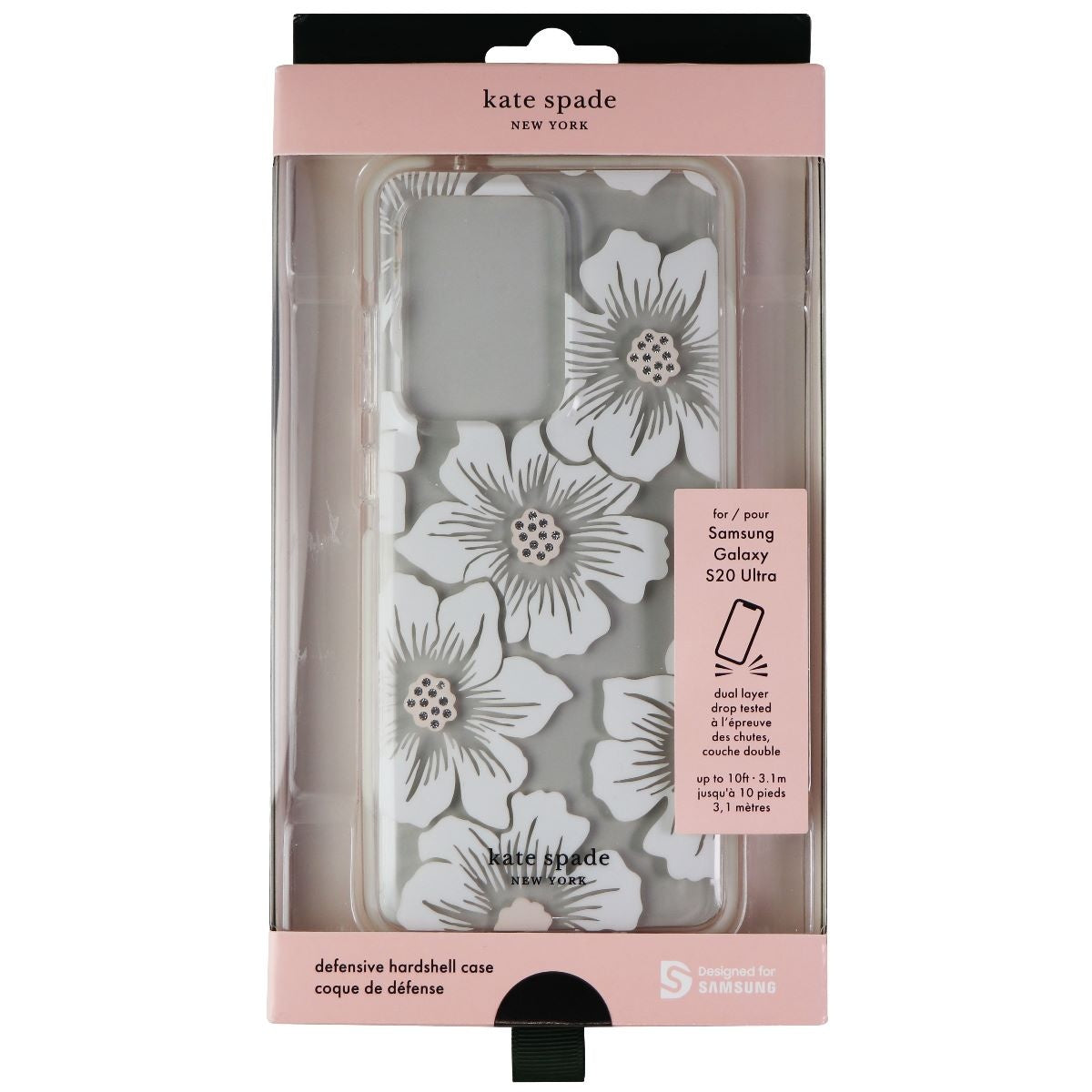 Kate Spade Defensive Hardshell Case for Galaxy S20 Ultra - HollyHock / White Cell Phone - Cases, Covers & Skins Kate Spade - Simple Cell Bulk Wholesale Pricing - USA Seller