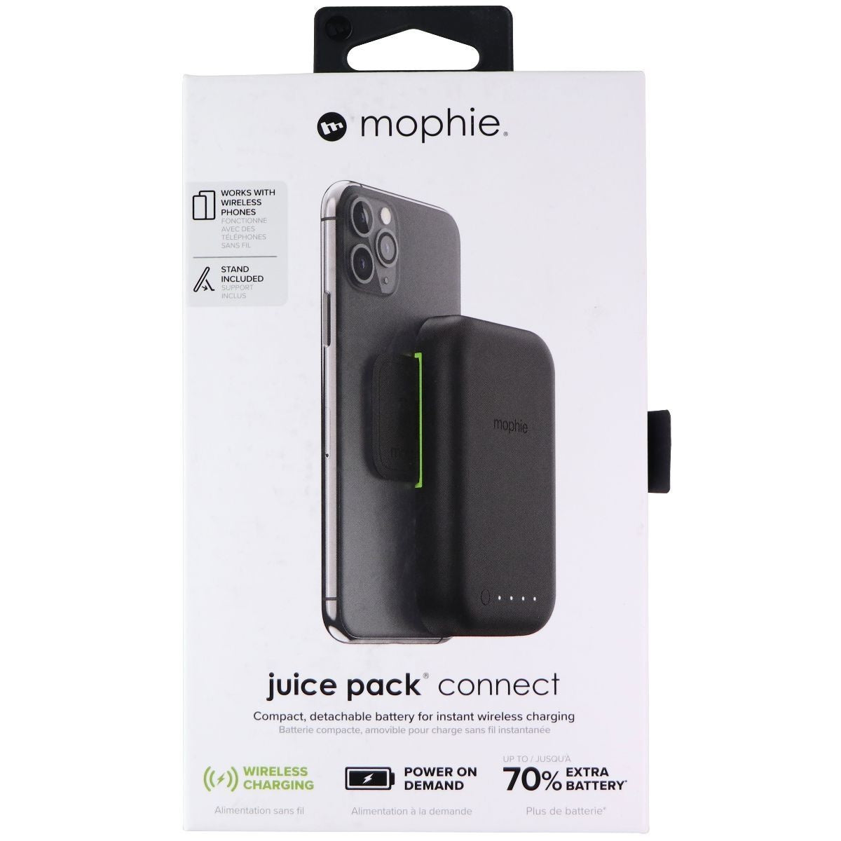 Mophie Juice Pack Connect 5,000mAh Battery Attachment for Qi Phones - Black Cell Phone - Chargers & Cradles Mophie - Simple Cell Bulk Wholesale Pricing - USA Seller
