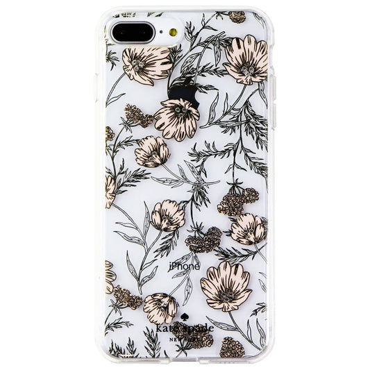 Kate Spade Hybrid Case for iPhone 8 Plus / 7 Plus - Clear / Pink Blossoms / Gems Cell Phone - Cases, Covers & Skins Kate Spade    - Simple Cell Bulk Wholesale Pricing - USA Seller