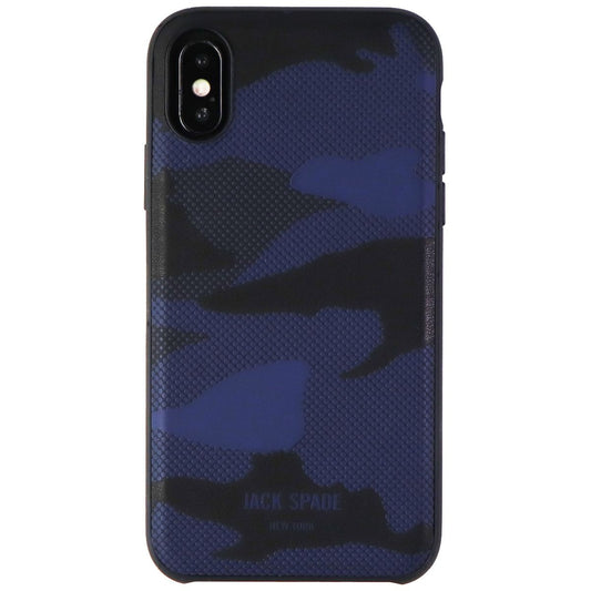 Jack Spade Co-mold Inlay Case for iPhone Xs/X - Shadow Camo Blue Leather Cell Phone - Cases, Covers & Skins Jack Spade    - Simple Cell Bulk Wholesale Pricing - USA Seller