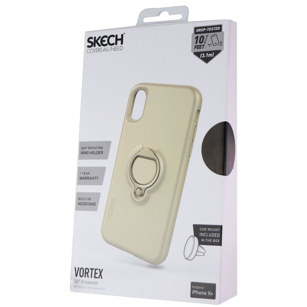 Skech Vortex Series Case with Ring Holder for Apple iPhone XR Smartphones - Gold Cell Phone - Cases, Covers & Skins Skech - Simple Cell Bulk Wholesale Pricing - USA Seller