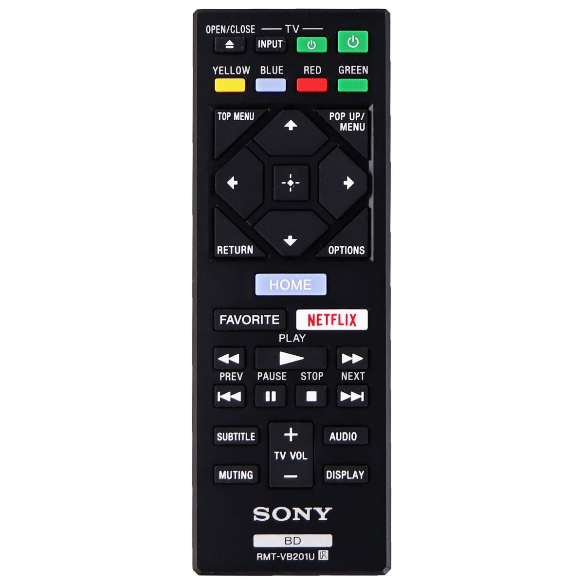 Sony Remote Control (RMT-VB201U) for Select Sony Blu-Ray Players - Black