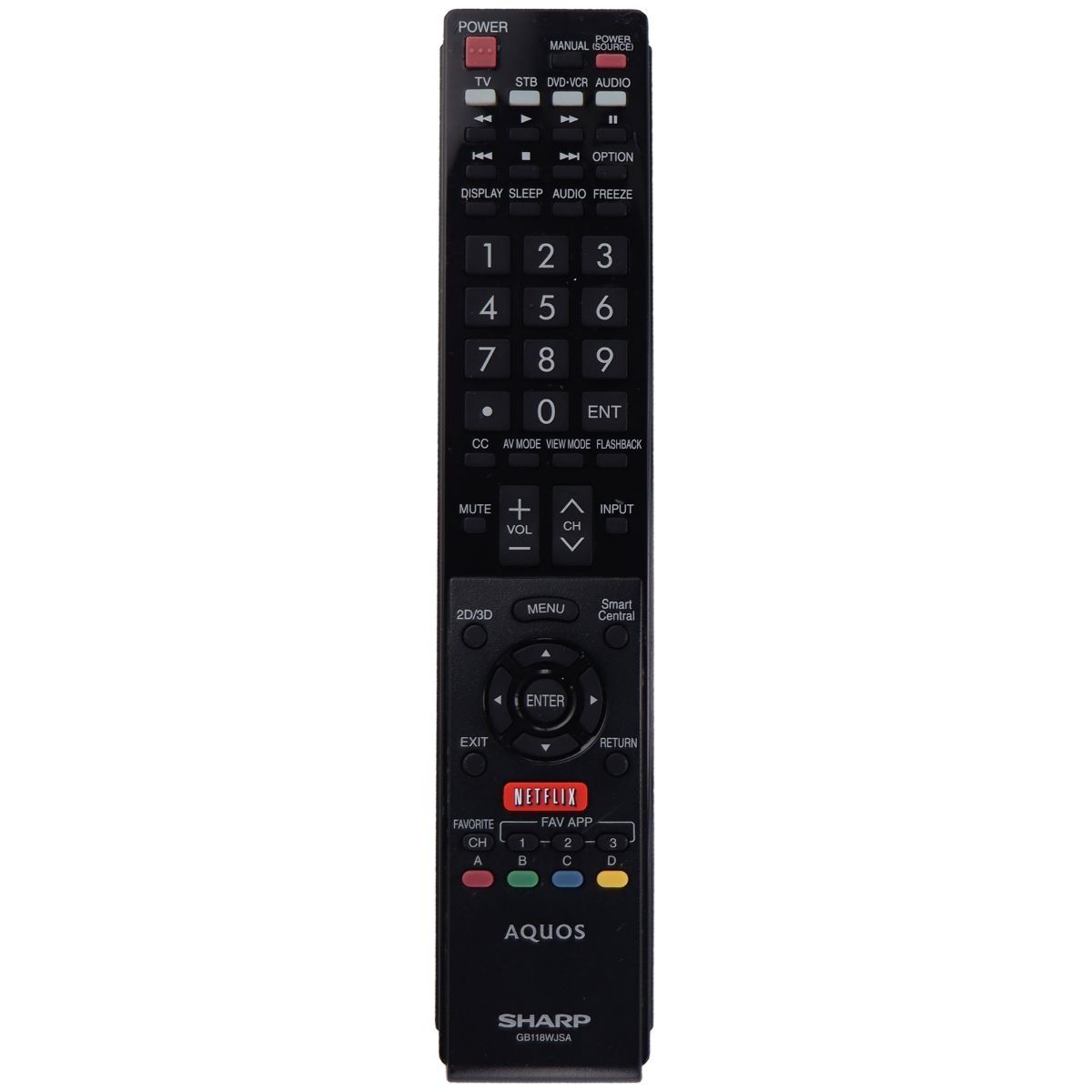Sharp Remote Control (GB118WJSA) for Select Hisense and Sharp TVs - Black TV, Video & Audio Accessories - Remote Controls SHARP - Simple Cell Bulk Wholesale Pricing - USA Seller
