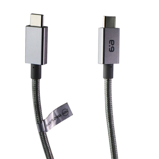 PureGear 10-Foot Braided USB-C to USB-C Charging Cable - Metallic Space Gray