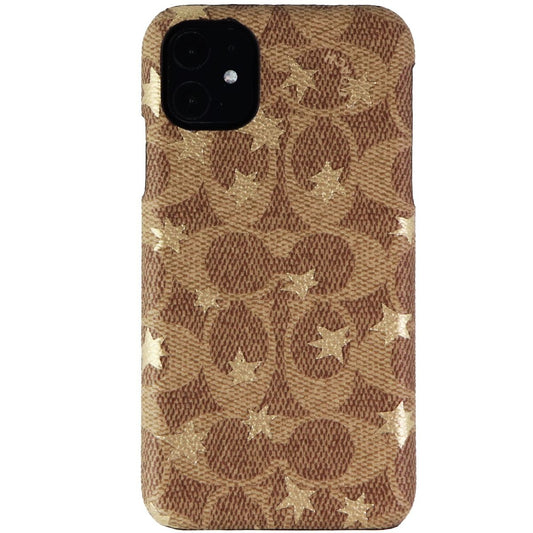 Coach Slim Wrap Case for Apple iPhone 11 Smartphones - Khaki / Gold Foil Stars