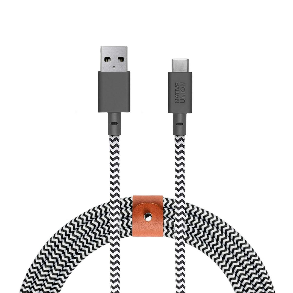 Native Union 10 Foot USB to USB-C Charge and Sync Braided Belt Cable - Gray Cell Phone - Cables & Adapters Native Union - Simple Cell Bulk Wholesale Pricing - USA Seller