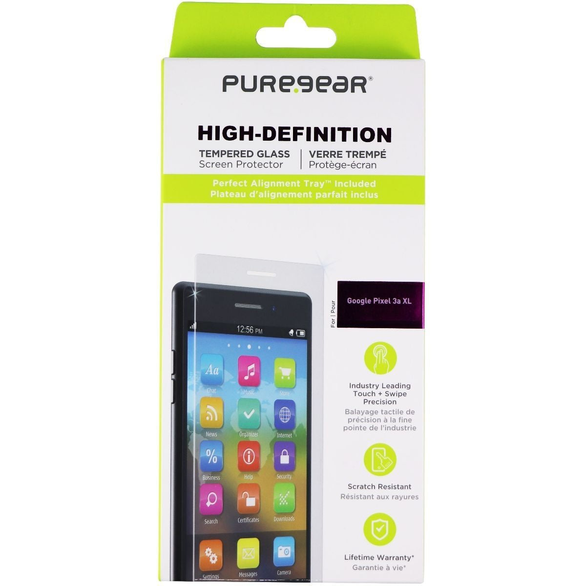 PureGear HD Tempered Glass with Align Kit for Google Pixel 3a XL - Case Friendly Cell Phone - Screen Protectors PureGear - Simple Cell Bulk Wholesale Pricing - USA Seller