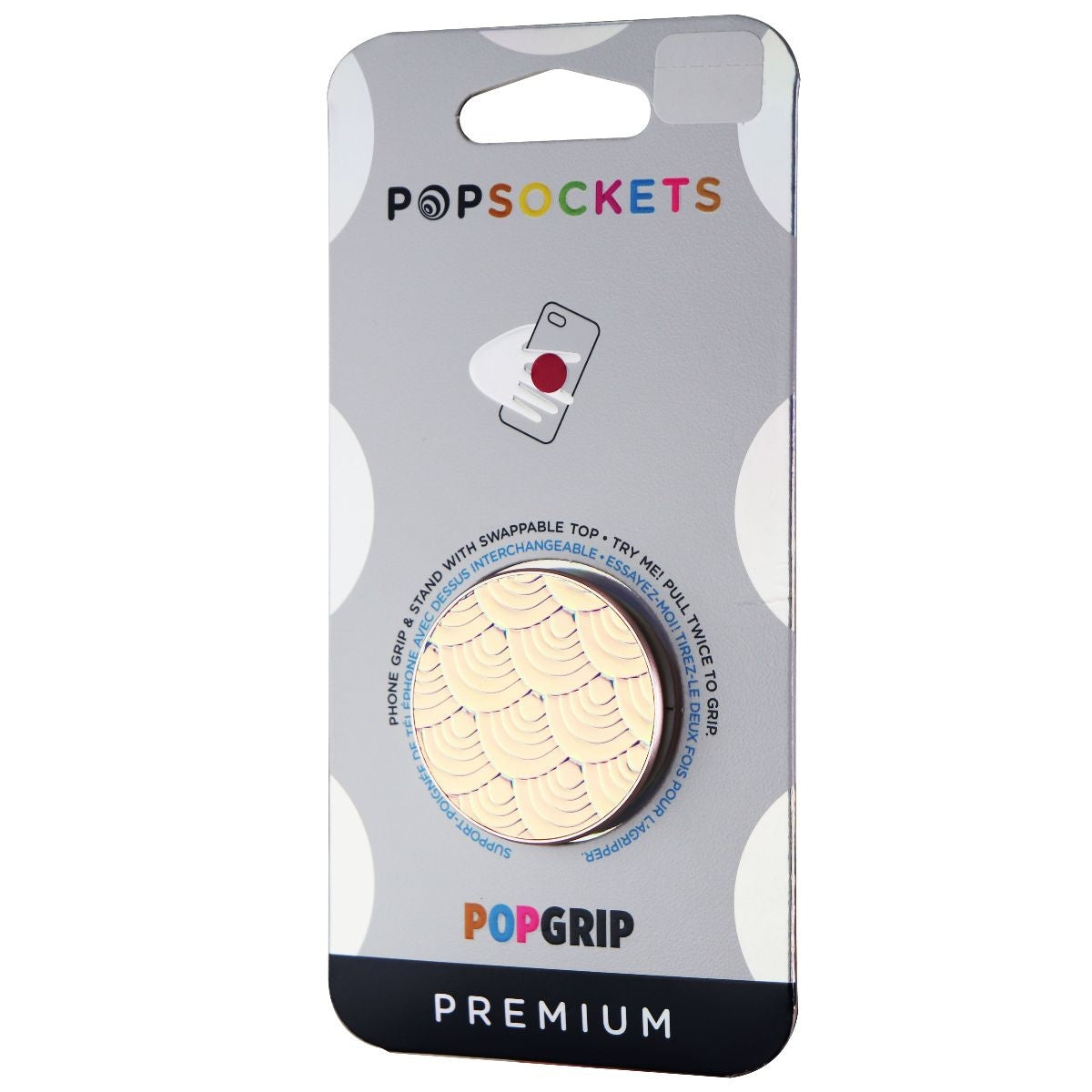 PopSockets PopGrip with Swappable Top - Iridescent Mermaid Pearl Blue Cell Phone - Mounts & Holders PopSockets - Simple Cell Bulk Wholesale Pricing - USA Seller