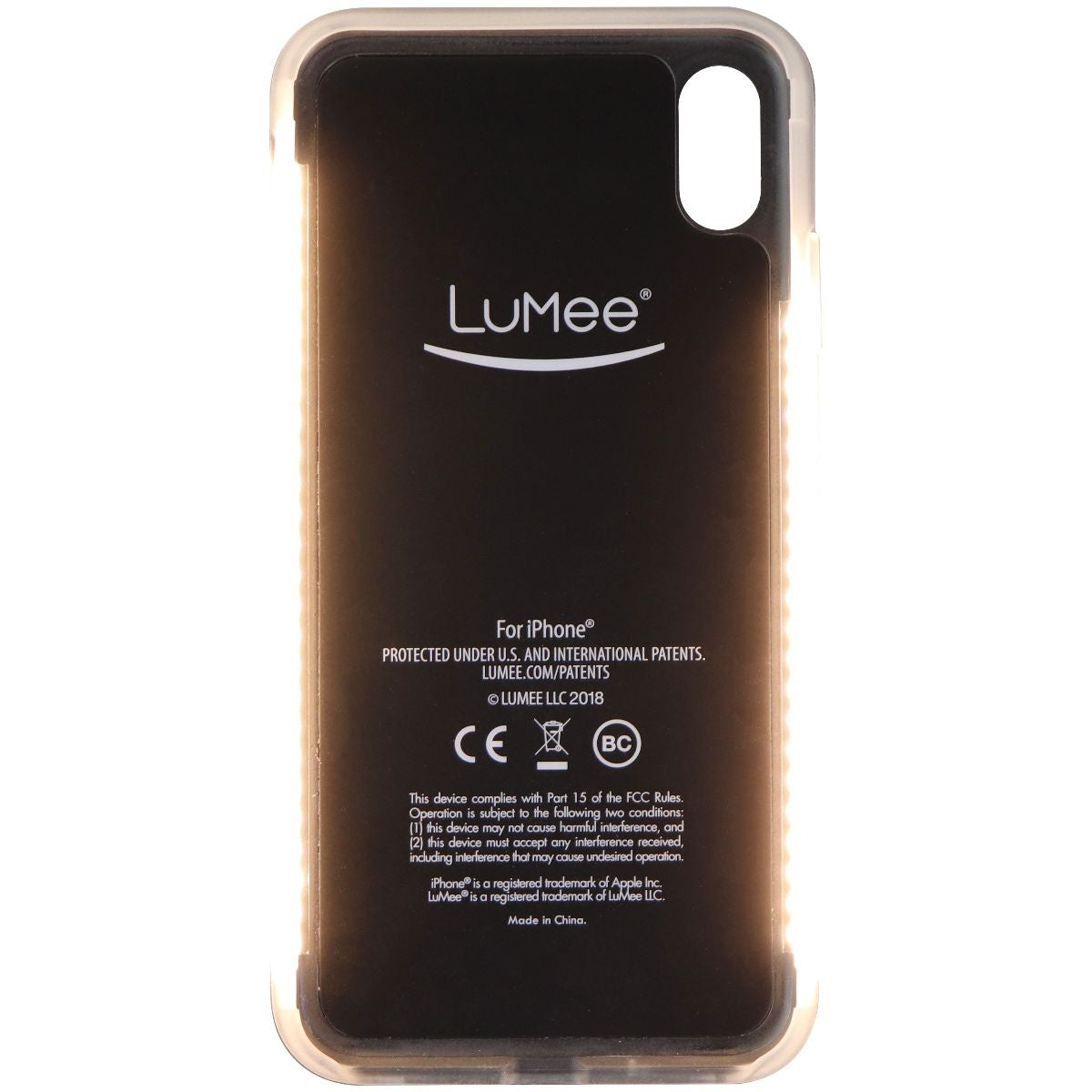 LuMee Duo Instafame LED Case for Apple iPhone Xs Max - Purple Glitter Cell Phone - Cases, Covers & Skins LuMee    - Simple Cell Bulk Wholesale Pricing - USA Seller