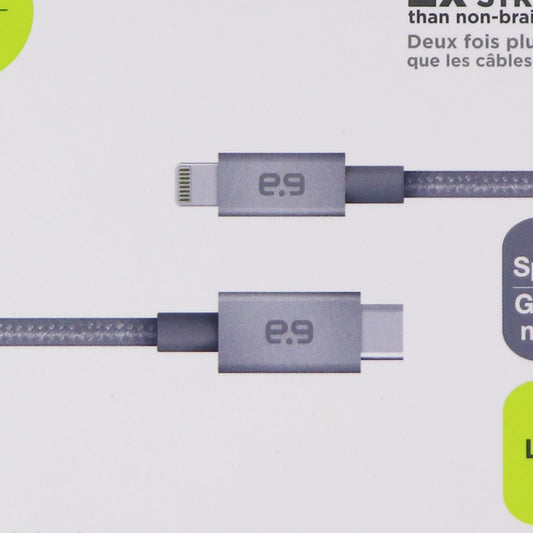 PureGear Braided MFI to USB-C 6ft. Charging Cable - Metallic Space Gray Cell Phone - Cables & Adapters PureGear - Simple Cell Bulk Wholesale Pricing - USA Seller