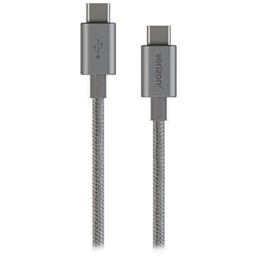 Verizon (CABCTOCGRY-M) 4Ft USB-C to USB-C Charge & Sync Data Cable - Gray Cell Phone - Cables & Adapters Verizon    - Simple Cell Bulk Wholesale Pricing - USA Seller