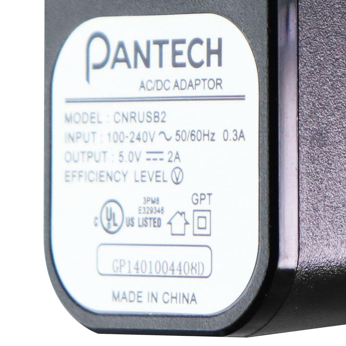 Pantech (5V/2A) AC/DC Adapter Single USB Wall Charger - Black (CNRUSB2) Cell Phone - Chargers & Cradles Pantech    - Simple Cell Bulk Wholesale Pricing - USA Seller