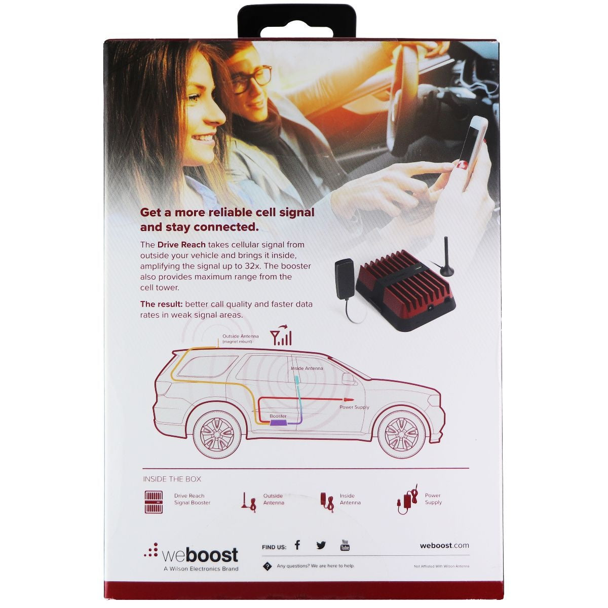 weBoost Drive Reach Vehicle Cell Phone Signal Booster (Old Model 3G & 4G Only) Cell Phone - Signal Boosters WeBoost - Simple Cell Bulk Wholesale Pricing - USA Seller