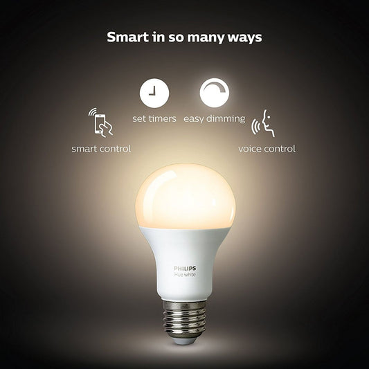 Philips Hue A19 60W Equivalent Wireless Starter Kit (2 Bulbs + Bridge) - White Lamps, Lighting & Ceiling Fans - Light Bulbs Philips - Simple Cell Bulk Wholesale Pricing - USA Seller