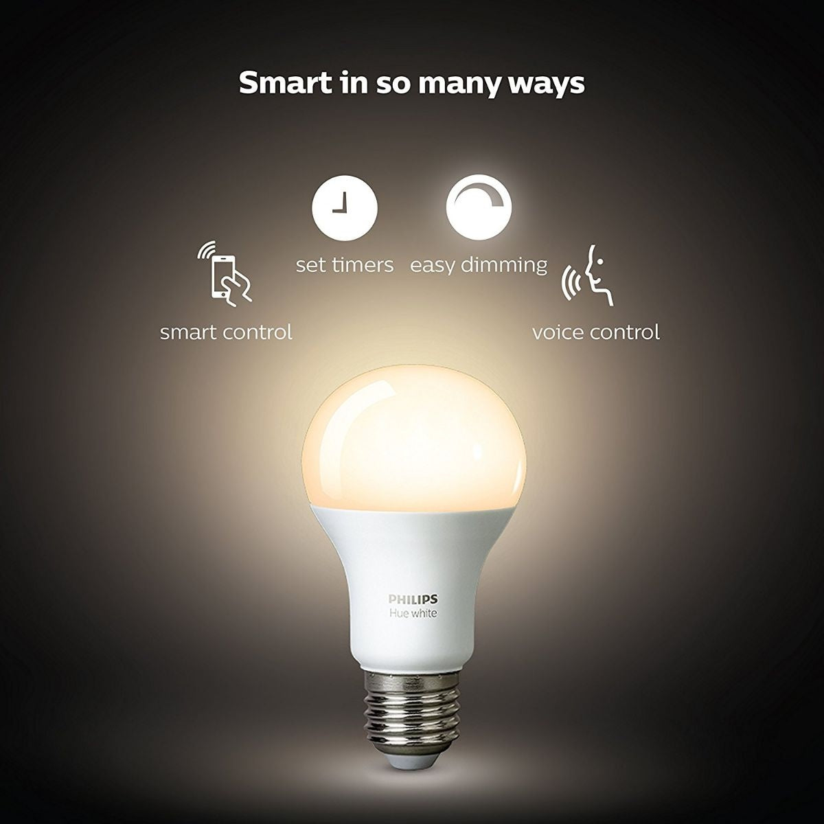 Philips Hue A19 60W Equivalent Wireless Starter Kit (2 Bulbs + Bridge) - White Lamps, Lighting & Ceiling Fans - Light Bulbs Philips - Simple Cell Bulk Wholesale Pricing - USA Seller