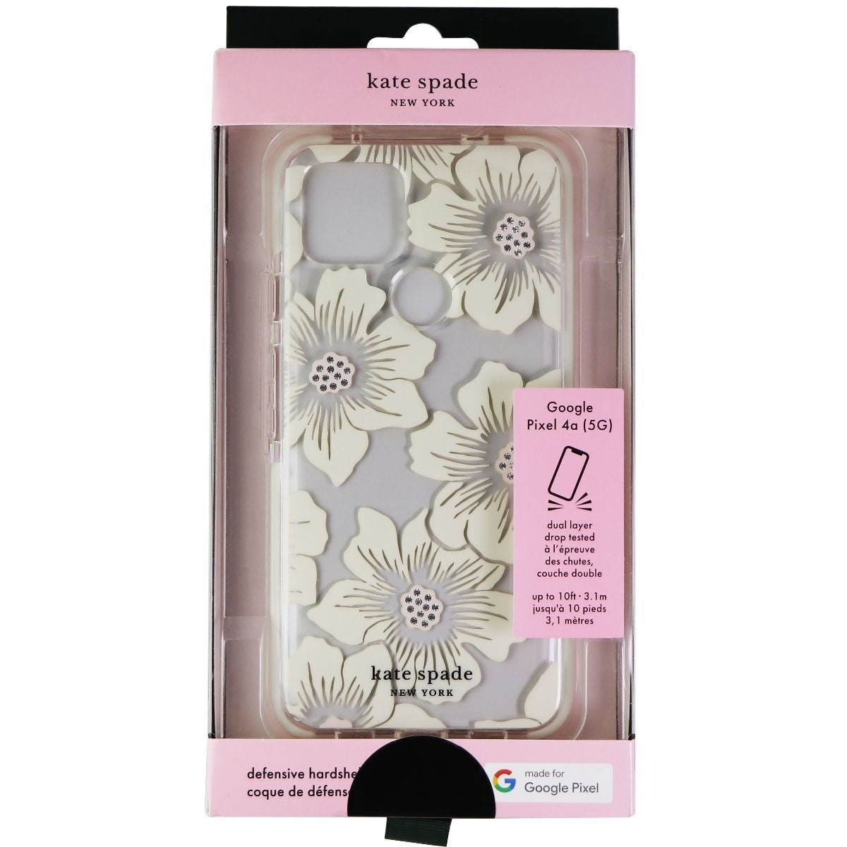 Kate Spade Defensive Hardshell Case for Google Pixel 4a (5G) - Hollyhock Floral Cell Phone - Cases, Covers & Skins Kate Spade    - Simple Cell Bulk Wholesale Pricing - USA Seller