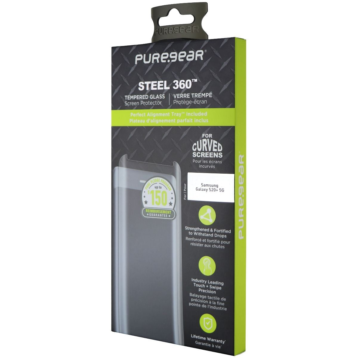 PureGear Steel 360 Tempered Glass for Samsung Galaxy (S20+) 5G - Clear Cell Phone - Screen Protectors PureGear    - Simple Cell Bulk Wholesale Pricing - USA Seller