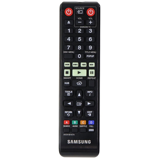 Samsung Remote (AK59-00167A) for Select Samsung Blu-Ray Players - Black TV, Video & Audio Accessories - Remote Controls Samsung    - Simple Cell Bulk Wholesale Pricing - USA Seller