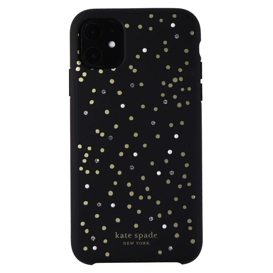 Kate Spade New York Soft Touch Case for Apple iPhone 11 - Black/Disco Dot Gems