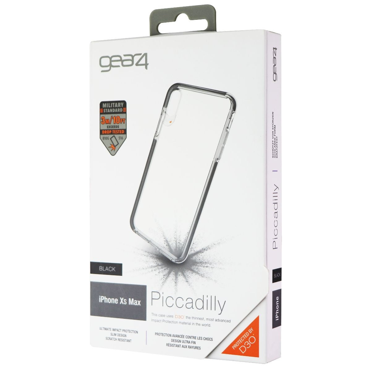 ZAGG Piccadilly Series Case for Apple iPhone XS Max - Clear/Black Cell Phone - Cases, Covers & Skins Zagg - Simple Cell Bulk Wholesale Pricing - USA Seller