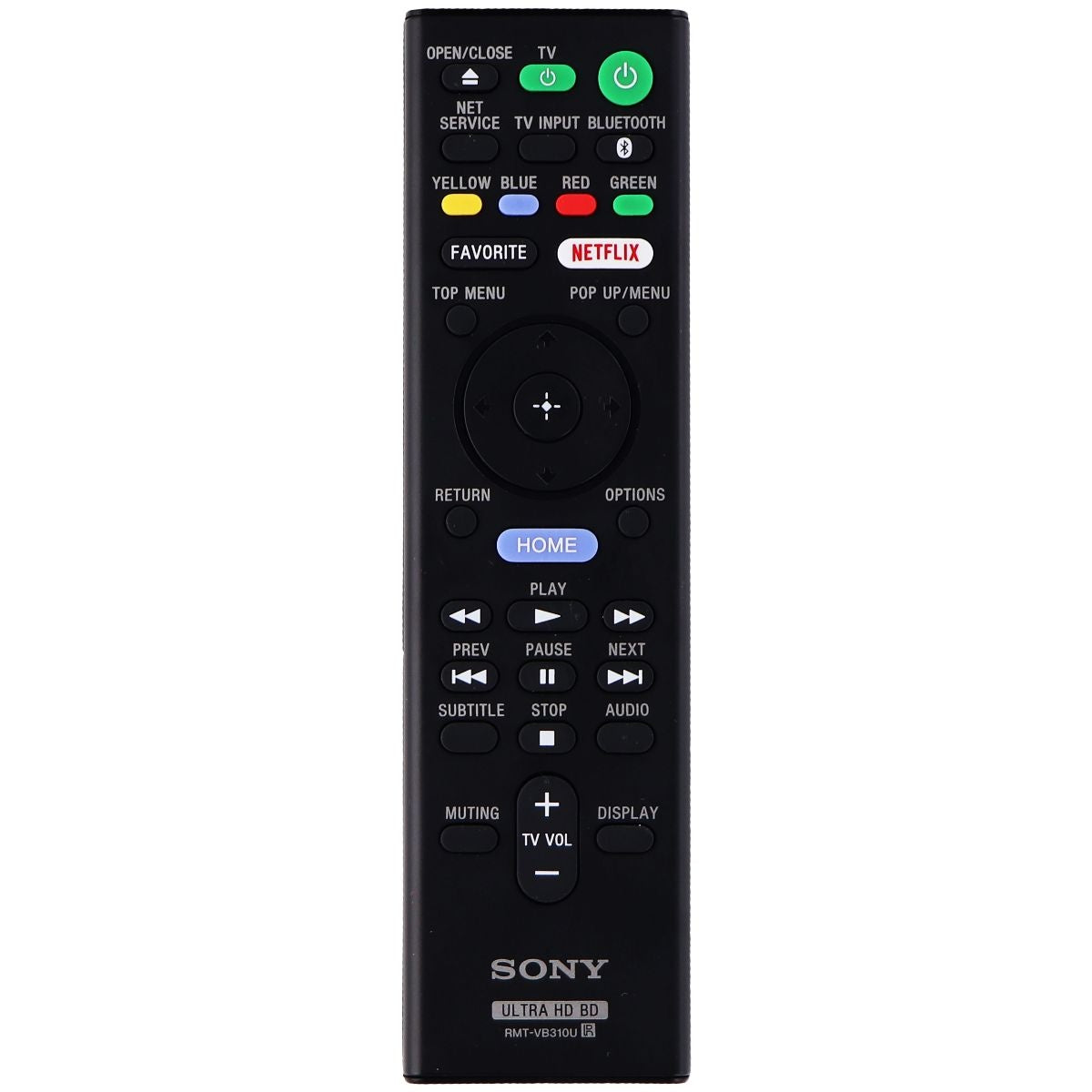 Sony Remote Control (RMT-VB310U) for Select Sony Blu-Ray Players - Black TV, Video & Audio Accessories - Remote Controls Sony    - Simple Cell Bulk Wholesale Pricing - USA Seller