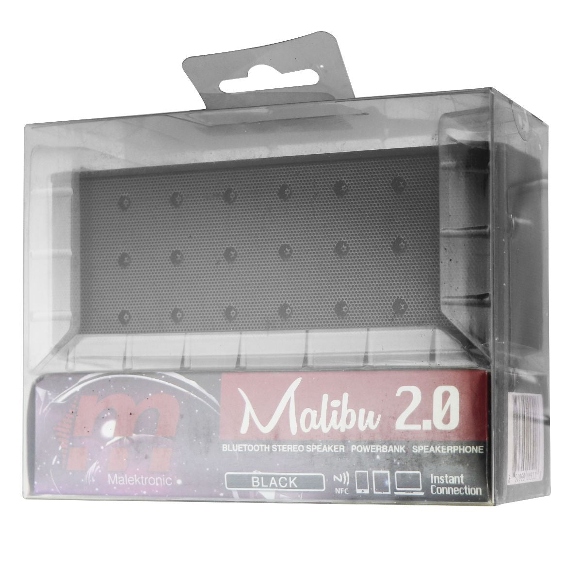 Malektronic Malibu 2.0 Wireless Bluetooth Stereo Speaker - Black Cell Phone - Audio Docks & Speakers Malektronic - Simple Cell Bulk Wholesale Pricing - USA Seller