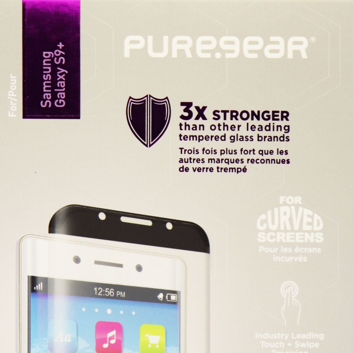 PureGear HD Tempered Glass Screen Protector Guard for Galaxy S9+ - Black Edge Cell Phone - Screen Protectors PureGear - Simple Cell Bulk Wholesale Pricing - USA Seller