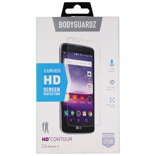 BodyGuardz HD Contour Screen Protector for LG Phoenix 2 - Clear Cell Phone - Screen Protectors BODYGUARDZ    - Simple Cell Bulk Wholesale Pricing - USA Seller