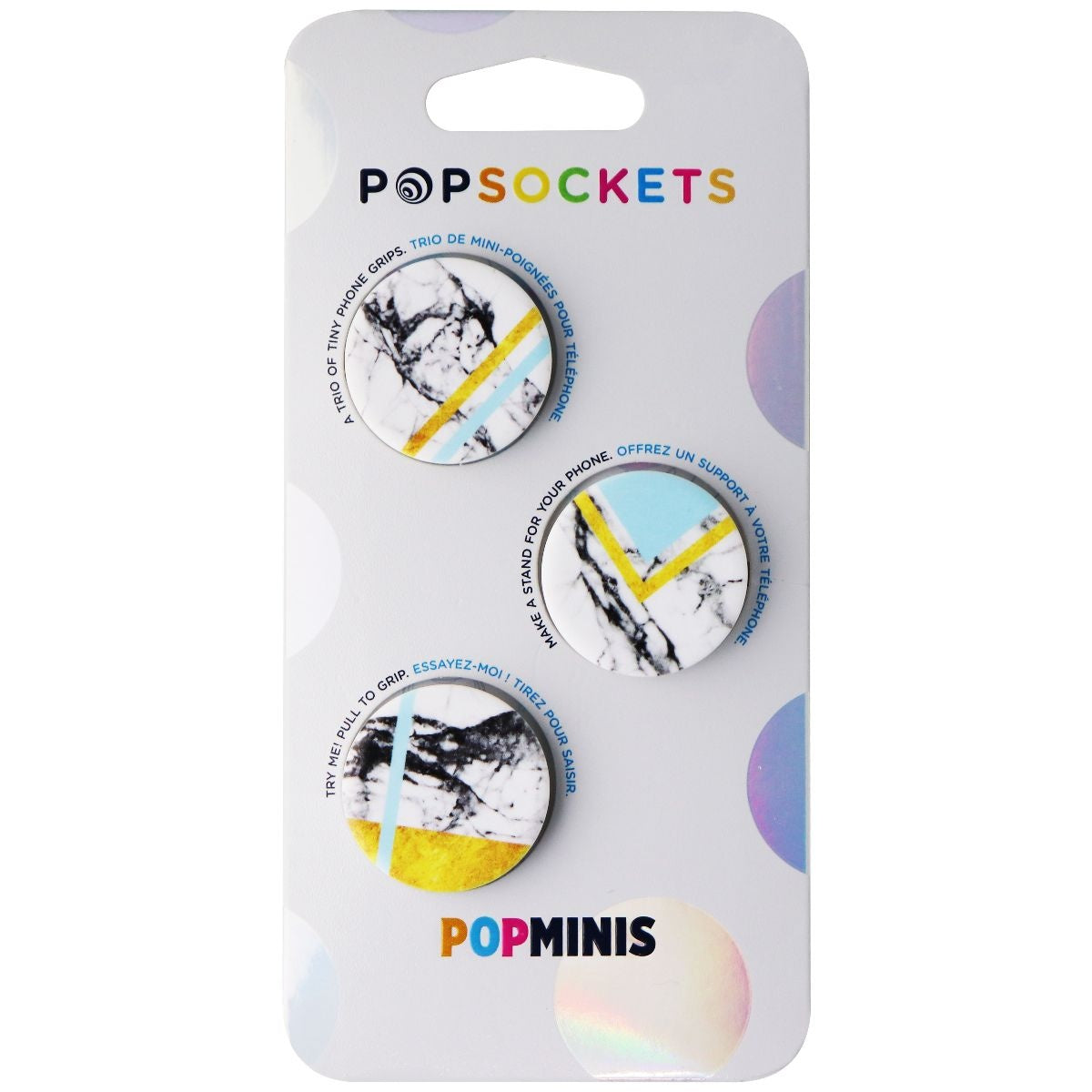 PopSockets PopMinis Grip Holder for Phones and Tablets - Marble Glam (Pack of 3) Cell Phone - Mounts & Holders PopSockets - Simple Cell Bulk Wholesale Pricing - USA Seller