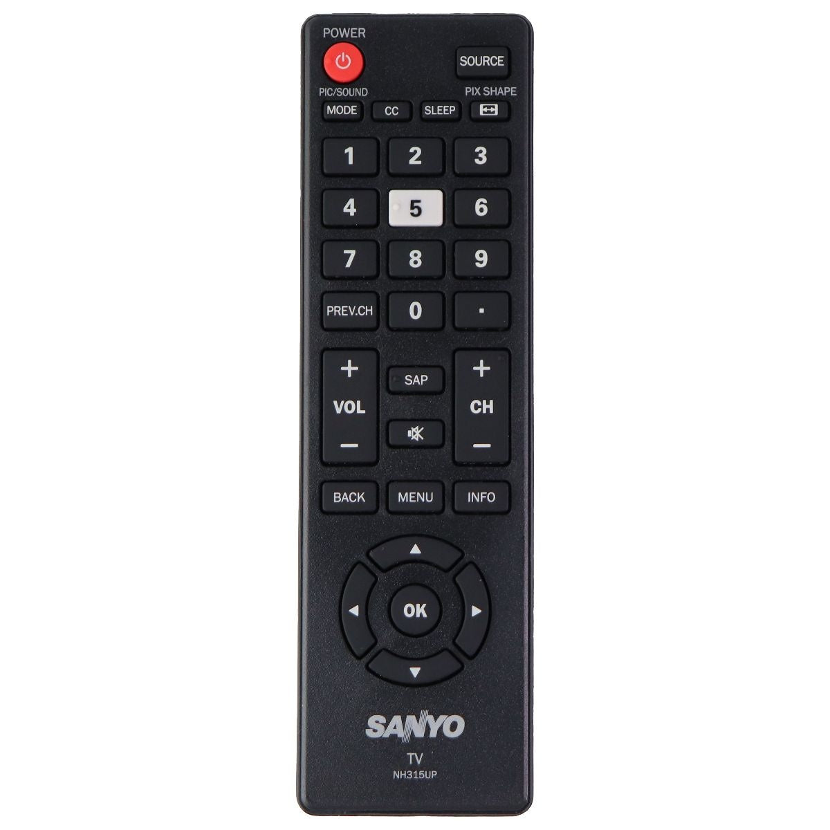Sanyo OEM Remote Control - Black (NH315UP) TV, Video & Audio Accessories - Remote Controls Sanyo - Simple Cell Bulk Wholesale Pricing - USA Seller