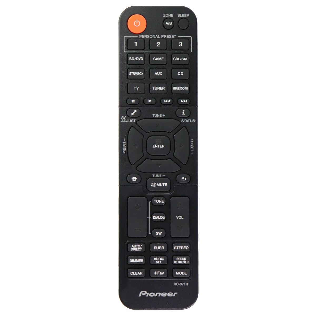 Pioneer OEM Receiver Remote Control - Black (RC-971R) TV, Video & Audio Accessories - Remote Controls Pioneer    - Simple Cell Bulk Wholesale Pricing - USA Seller