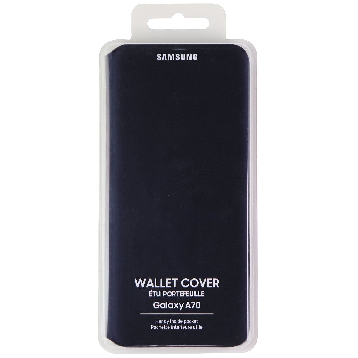 Samsung Wallet Cover Hard Folio Case for Samsung Galaxy A70 - Black