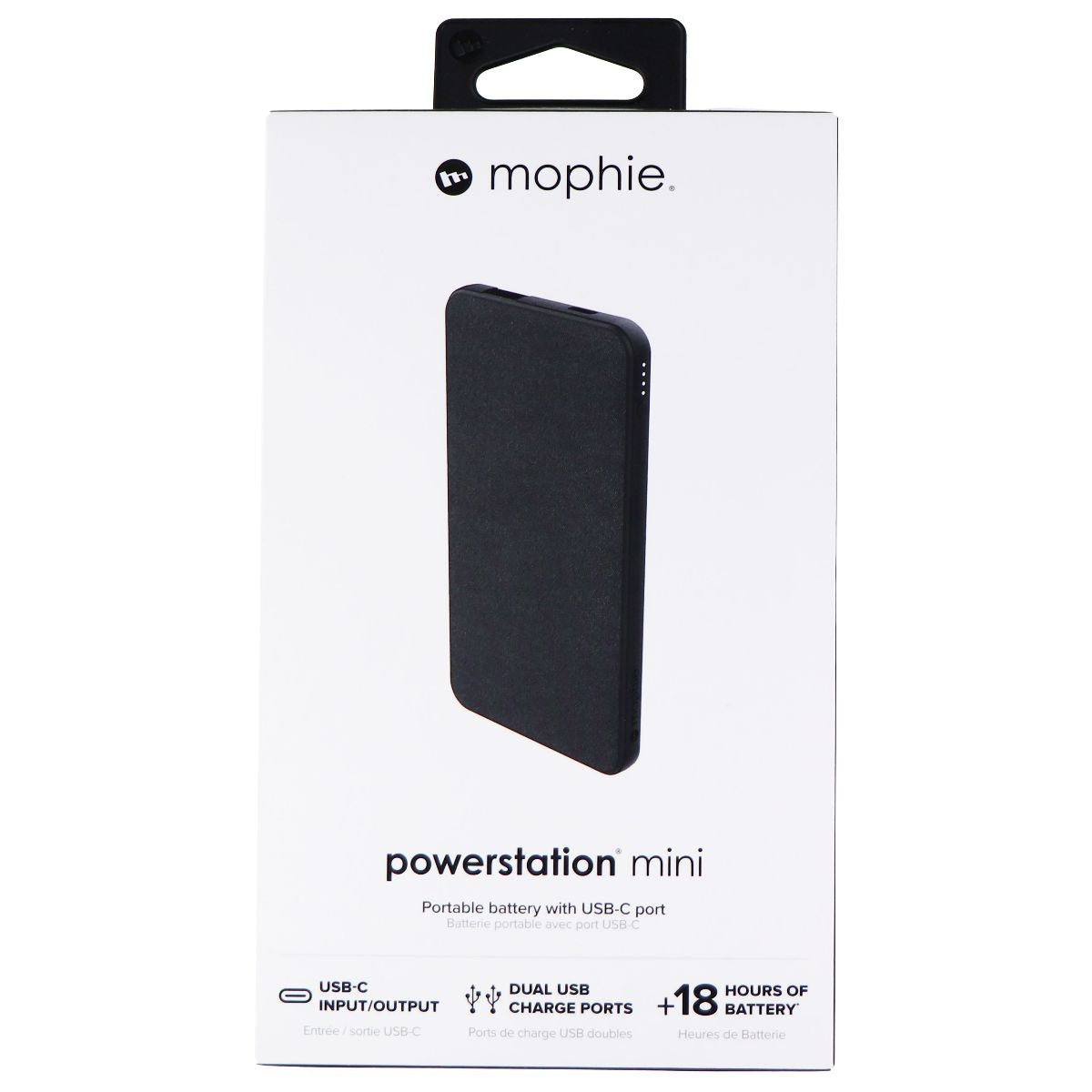 Mophie Powerstation Mini 5,000 mAh Battery with USB-C and USB-A Ports - Black Cell Phone - Chargers & Cradles Mophie - Simple Cell Bulk Wholesale Pricing - USA Seller