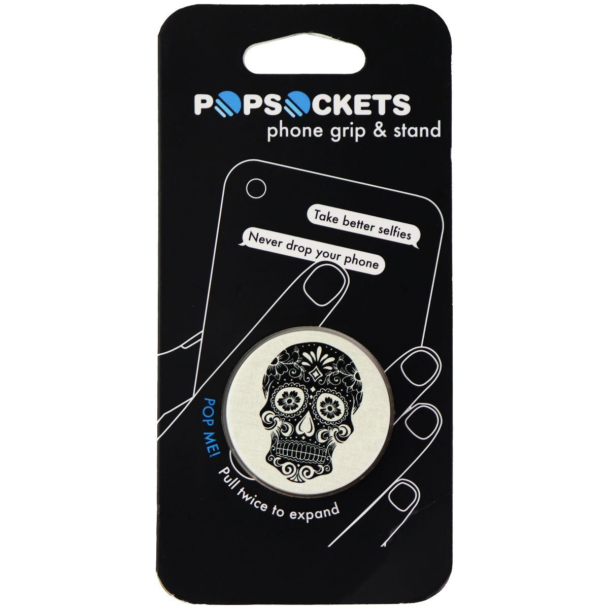 PopSockets Collapsible Grip & Stand for Phones & Tablets - Sugar Skull on Linen Cell Phone - Mounts & Holders PopSockets - Simple Cell Bulk Wholesale Pricing - USA Seller