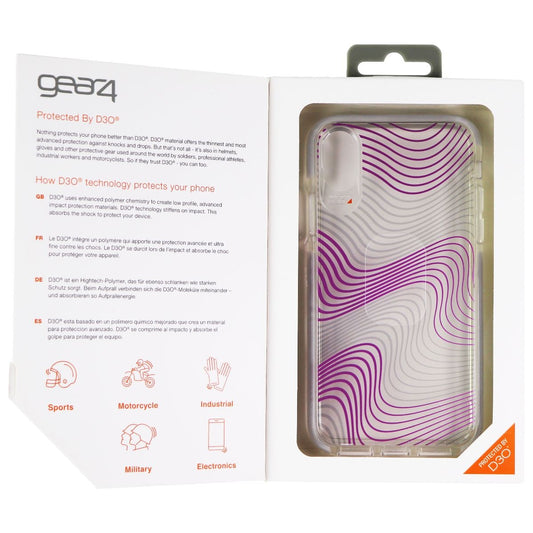 Gear4 Victoria Hybrid Case for Apple iPhone Xs/X - Clear / Purple Fabric Waves Cell Phone - Cases, Covers & Skins Gear4    - Simple Cell Bulk Wholesale Pricing - USA Seller