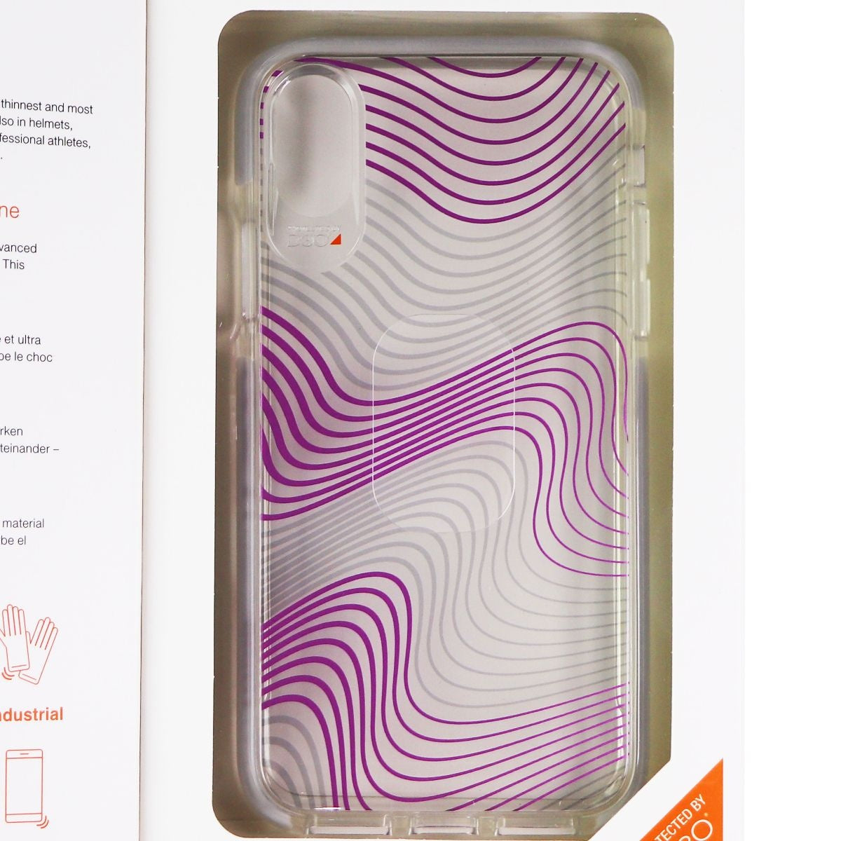 Gear4 Victoria Hybrid Case for Apple iPhone Xs/X - Clear / Purple Fabric Waves Cell Phone - Cases, Covers & Skins Gear4    - Simple Cell Bulk Wholesale Pricing - USA Seller