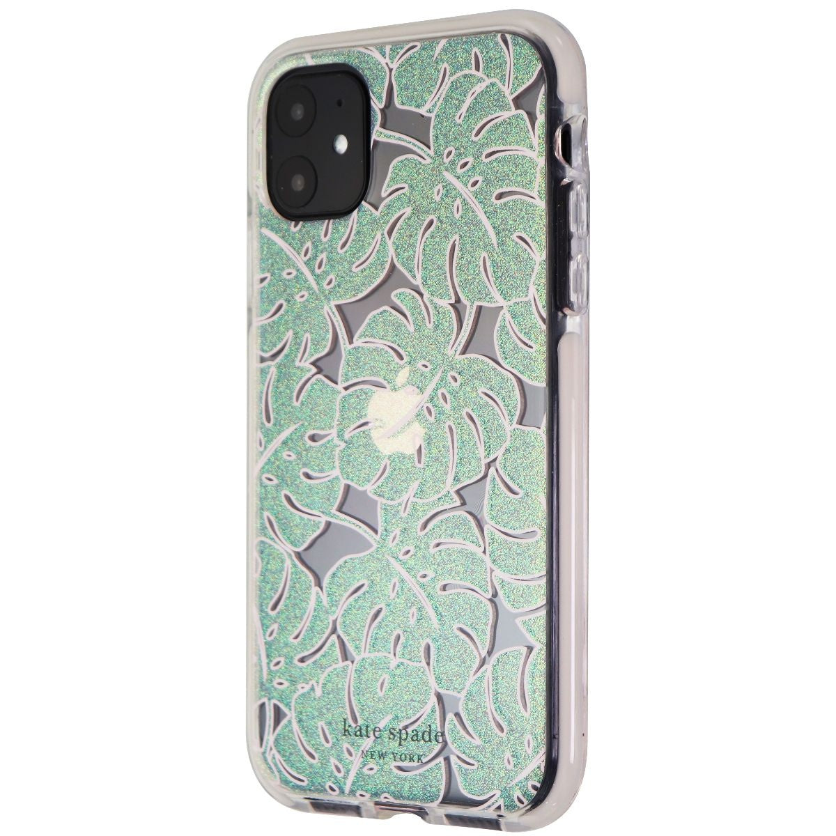 Kate Spade Defensive Hardshell Case for iPhone 11 - Island Leaf Pink Glitter Cell Phone - Cases, Covers & Skins Kate Spade - Simple Cell Bulk Wholesale Pricing - USA Seller