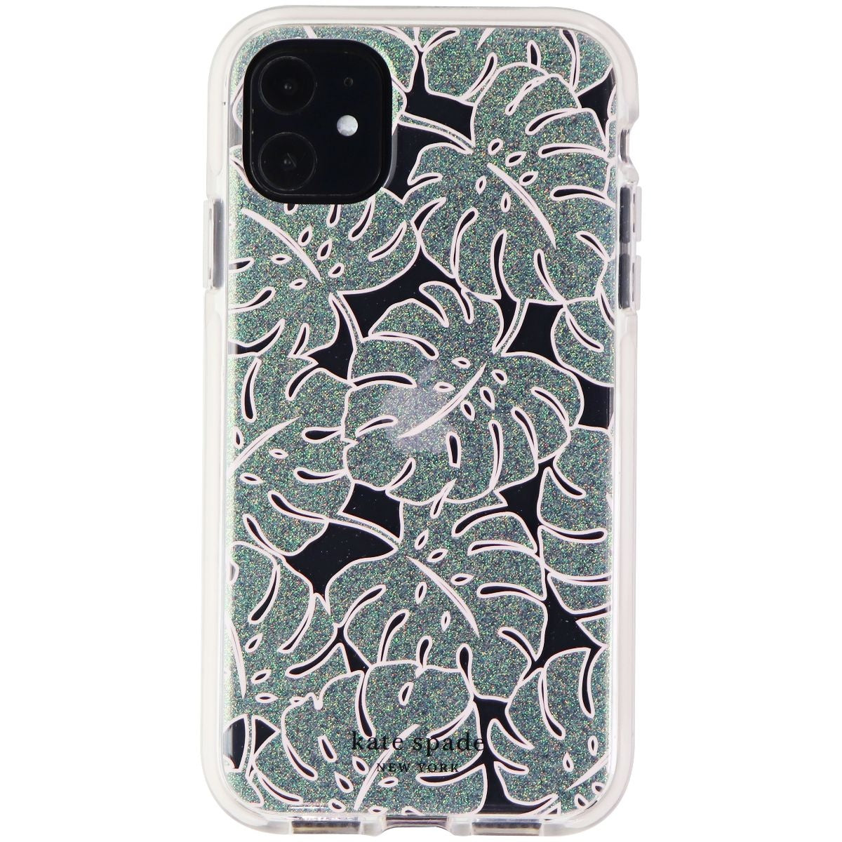 Kate Spade Defensive Hardshell Case for iPhone 11 - Island Leaf Pink Glitter Cell Phone - Cases, Covers & Skins Kate Spade - Simple Cell Bulk Wholesale Pricing - USA Seller